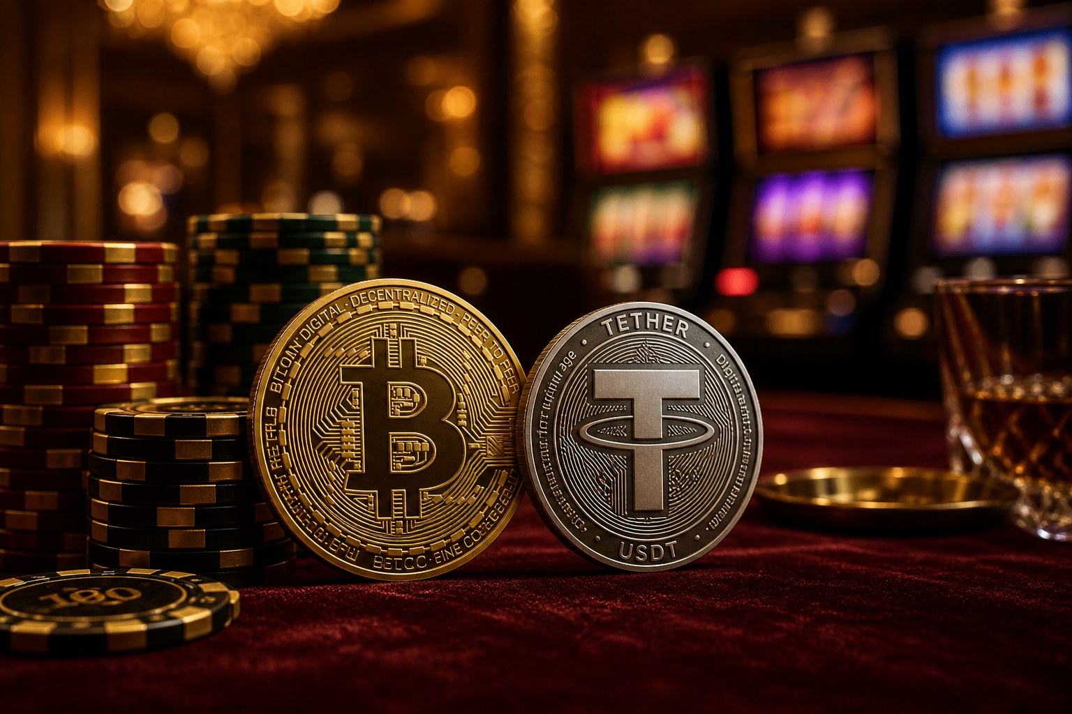 Bitcoin and USDT casino play